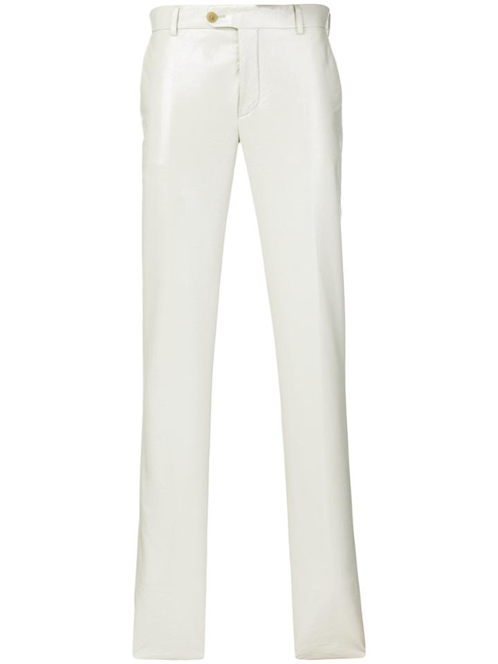 Walter Van Beirendonck Leather Effect Trousers - White