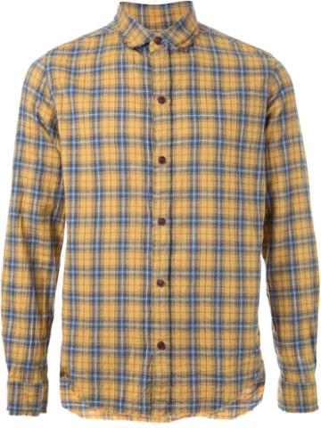 Sub-age. Checked Shirt, Men's, Size: 1, Yellow/orange, Cotton