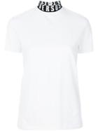 Versus - Branded Neck T-shirt - Women - Cotton/polyamide/polyester/spandex/elastane - Xs, White, Cotton/polyamide/polyester/spandex/elastane