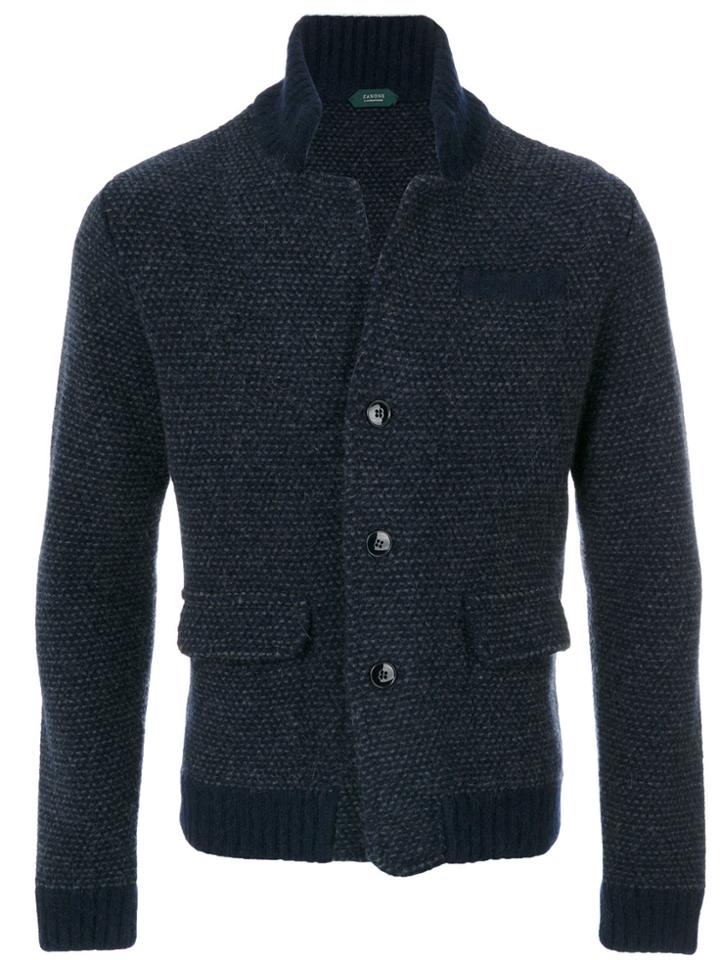 Zanone Blazer Cardigan - Blue