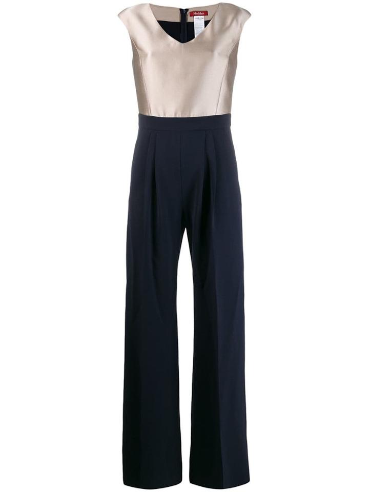 Max Mara Studio Satin Top Jumpsuit - Blue
