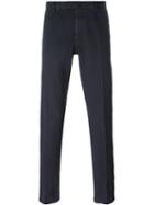 Incotex Front Pleat Trousers, Men's, Size: 50, Blue, Cotton/spandex/elastane