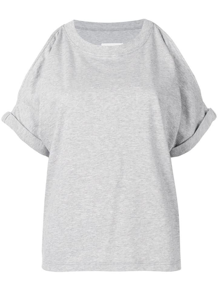 Mm6 Maison Margiela T-shirt With Shoulder Cut-outs - Grey