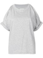 Mm6 Maison Margiela T-shirt With Shoulder Cut-outs - Grey