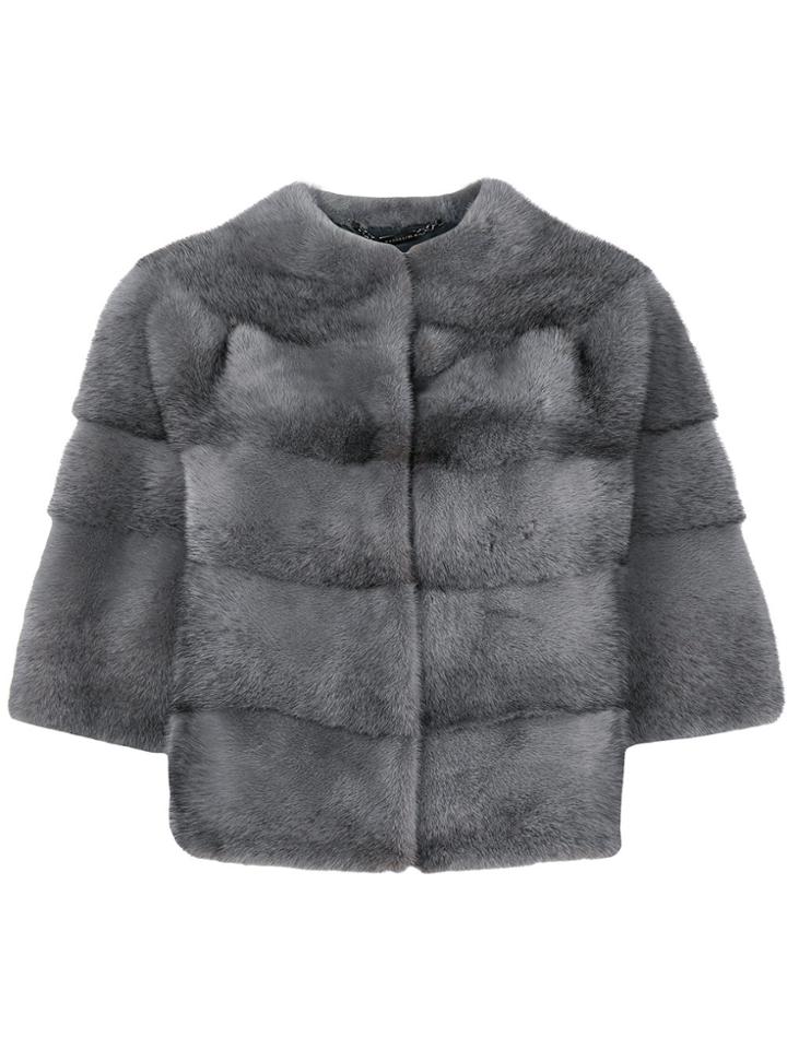 Manzoni 24 Short-sleeve Fur Jacket - Grey