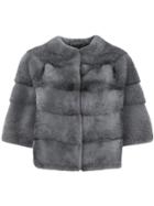 Manzoni 24 Short-sleeve Fur Jacket - Grey
