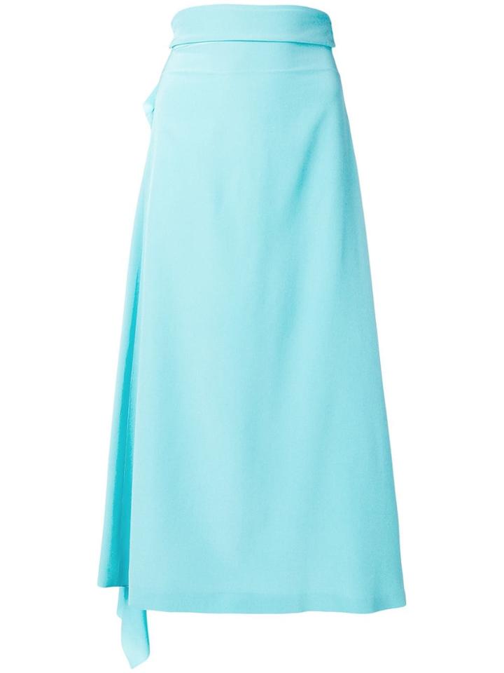 Maison Flaneur Draped Midi Skirt - Blue