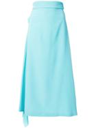 Maison Flaneur Draped Midi Skirt - Blue