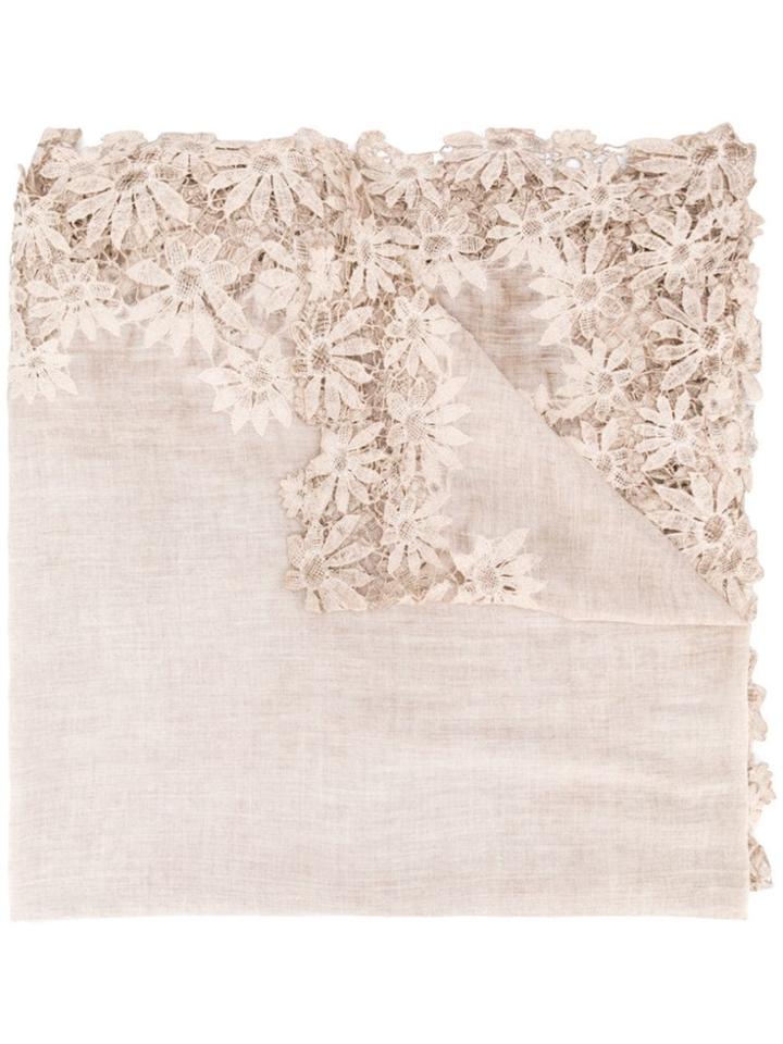 Faliero Sarti Embroidered Floral Skirt - Neutrals