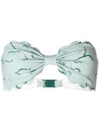 Marysia Printed Scalloped Trim Bikini Top - Green