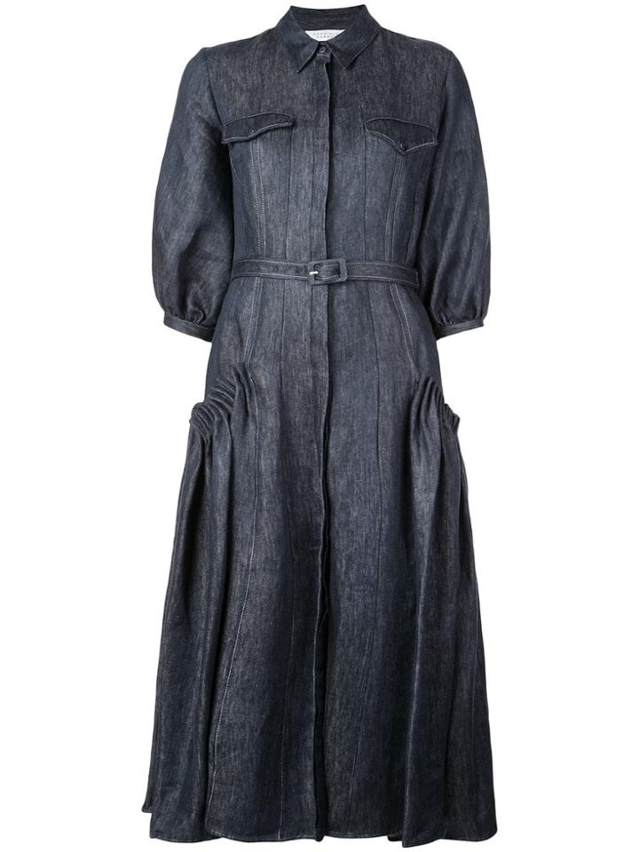 Gabriela Hearst Denim Long-sleeve Flared Dress - Blue