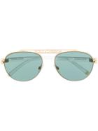 Dolce & Gabbana Eyewear Dg2235 Aviator-frame Sunglasses - Gold