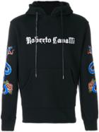 Roberto Cavalli Printed Logo Hoodie - Black