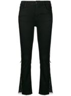 J Brand Tulle Embellished Cropped Trousers - Black