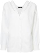 Aula Cut Out Buttoned Cardigan - White