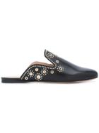 Rachel Zoe Slip On Eyelet Mules - Black