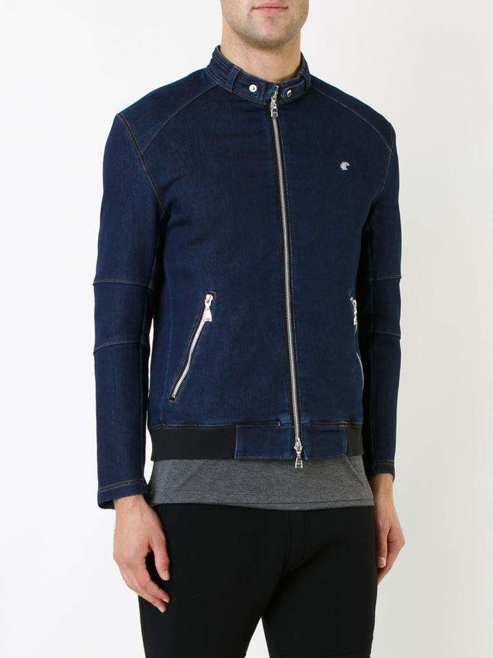 Loveless - Classic Bomber Jacket - Men - Cotton/polyurethane - 3, Blue, Cotton/polyurethane