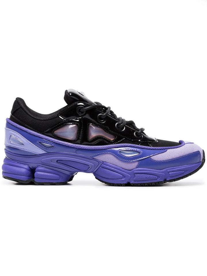 Adidas By Raf Simons Purple And Black Ozweego Iii Leather Sneakers