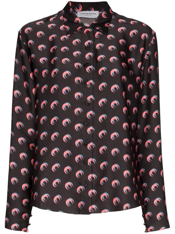 Marine Serre Moon Shadow Print Shirt - Black
