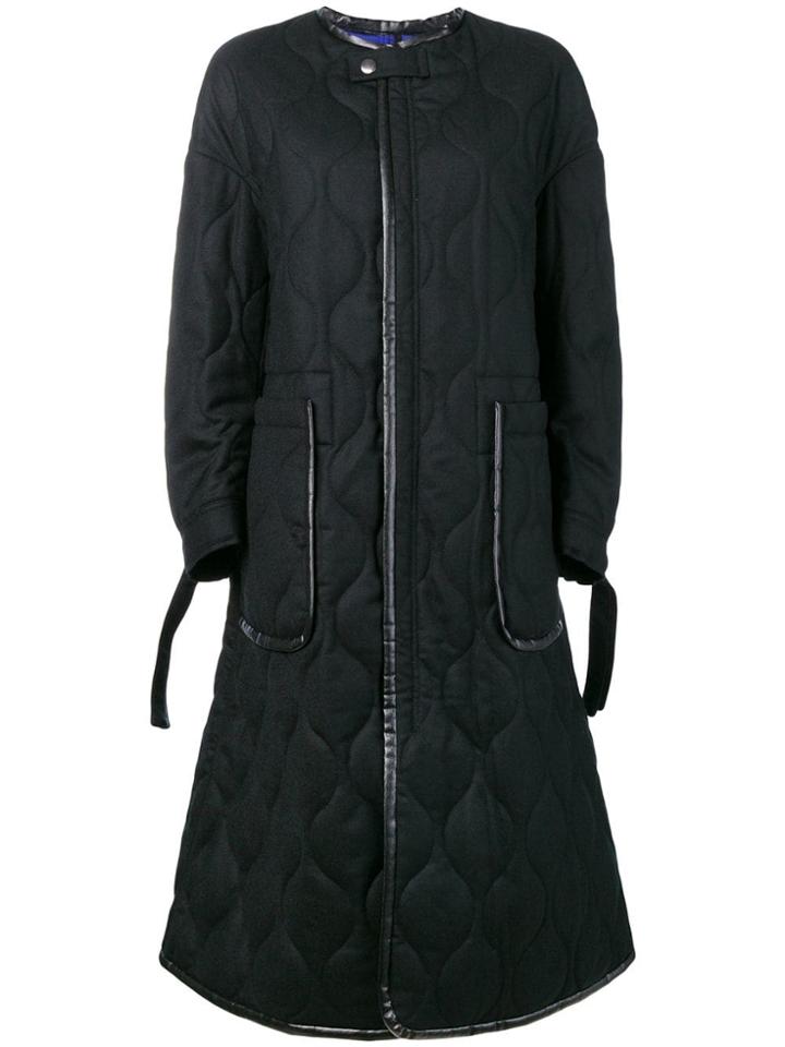 Ujoh Collarless Coat - Black