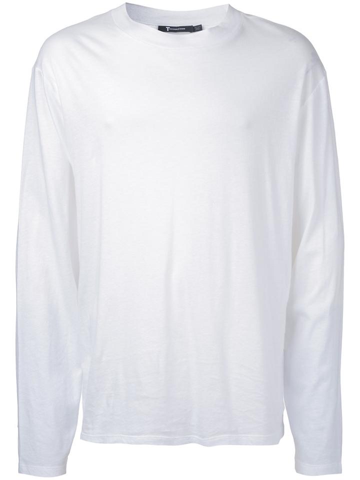 T By Alexander Wang Long Sleeve T-shirt, Men's, Size: Xl, White, Cotton