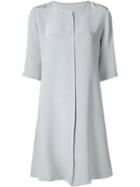 Peter Cohen Three-quarter Sleeve Dress, Women's, Size: Small, Grey, Silk