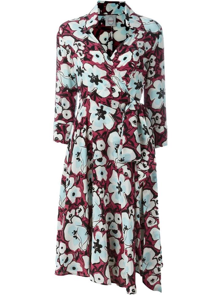 Eggs Floral Print Wrap Dress