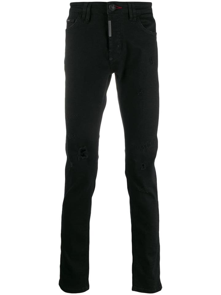 Philipp Plein Super Straight Cut Skull Jeans - Black