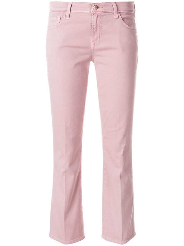 J Brand Selena Mid Rise Crop Boot Jeans - Pink