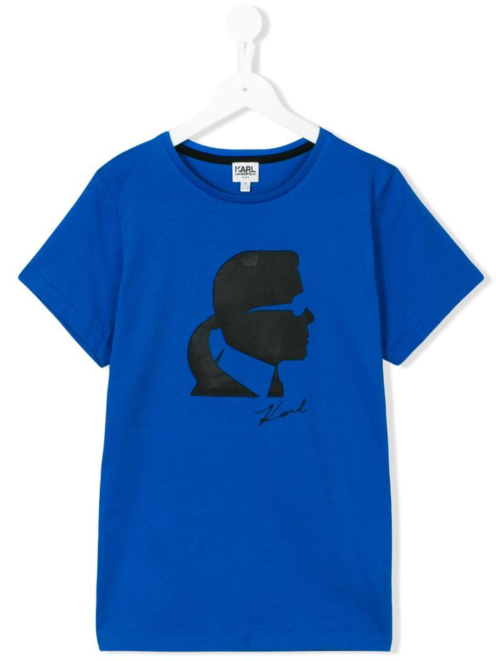 Karl Lagerfeld Kids Logo Print T-shirt, Girl's, Size: 14 Yrs, Blue