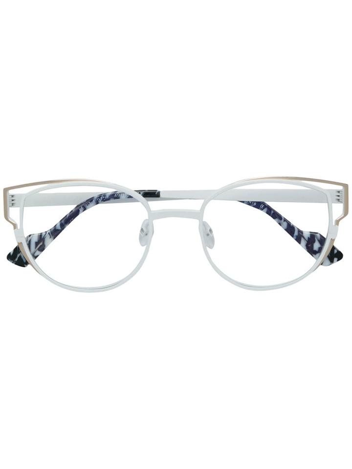 Face À Face Cat Eye Shaped Glasses - White