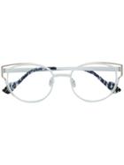 Face À Face Cat Eye Shaped Glasses - White