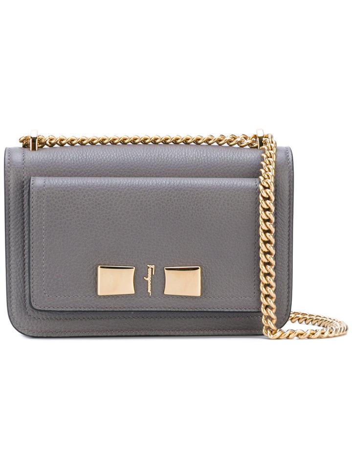 Salvatore Ferragamo Vara Essential Shoulder Bag - Grey