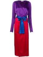 Attico Colour Block Wrap Dress - Purple