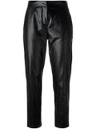 Msgm Cropped Trousers, Women's, Size: 44, Black, Cotton/polyurethane