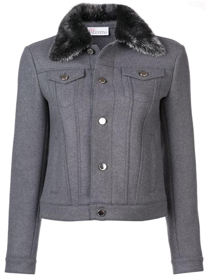 Red Valentino Faux Fur Collar Jacket - Grey