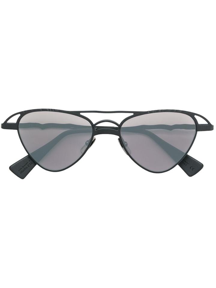 Kuboraum Pyramid Shape Aviator Sunglasses - Black