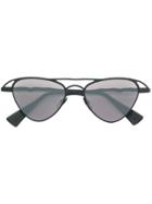 Kuboraum Pyramid Shape Aviator Sunglasses - Black