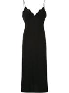 Acler Aviel Scalloped Slip Dress - Black