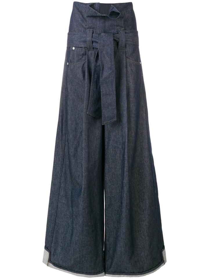 Erika Cavallini Flared Loose Trousers - Blue