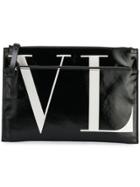 Valentino Printed Logo Clutch - Black