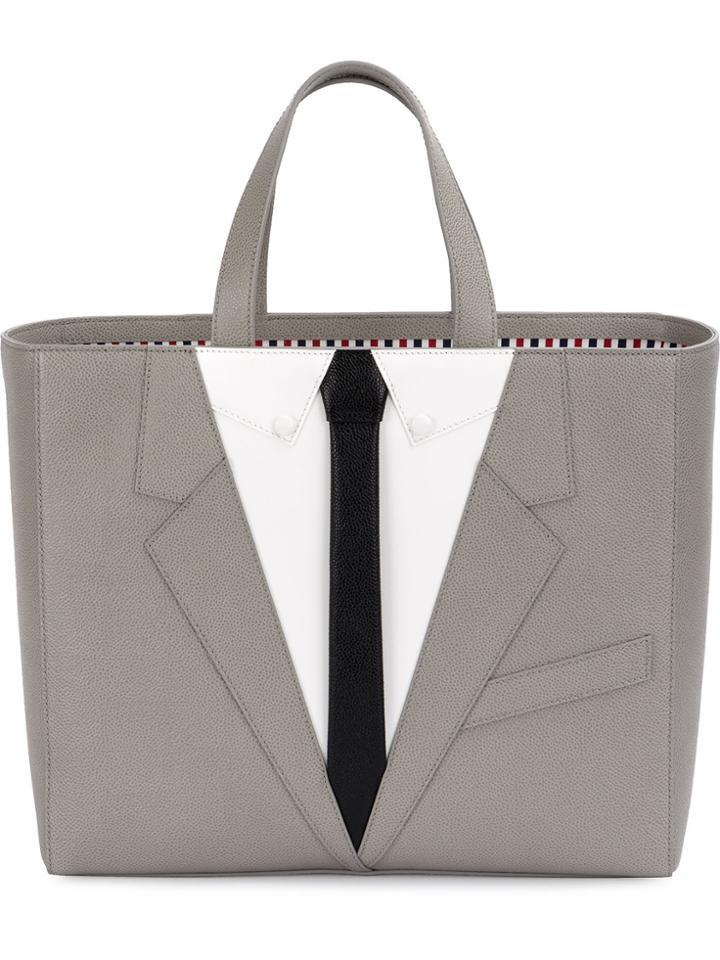 Thom Browne Suit Icon Tote - Grey