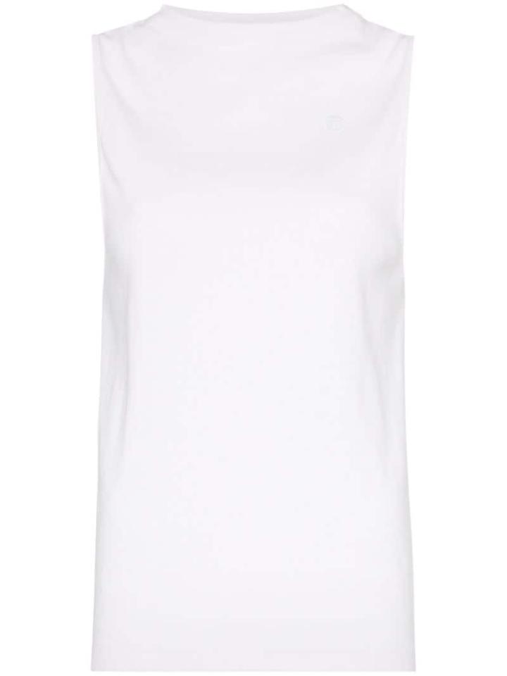 Telfar Open-back High-neck Stretch-cotton Tank Top - White