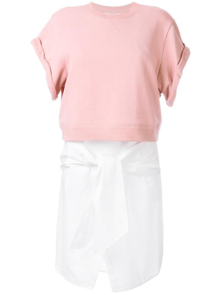 Derek Lam 10 Crosby Knot Detail Sweatshirt Dress, Women's, Size: Small, Pink/purple, Cotton