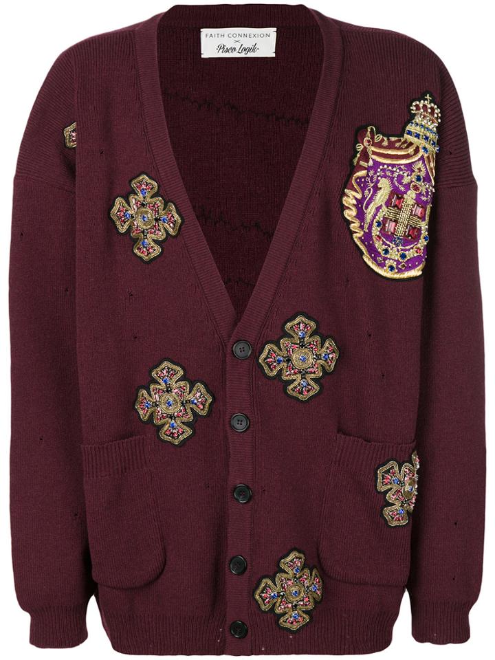 Faith Connexion Embellished Cardigan - Pink & Purple