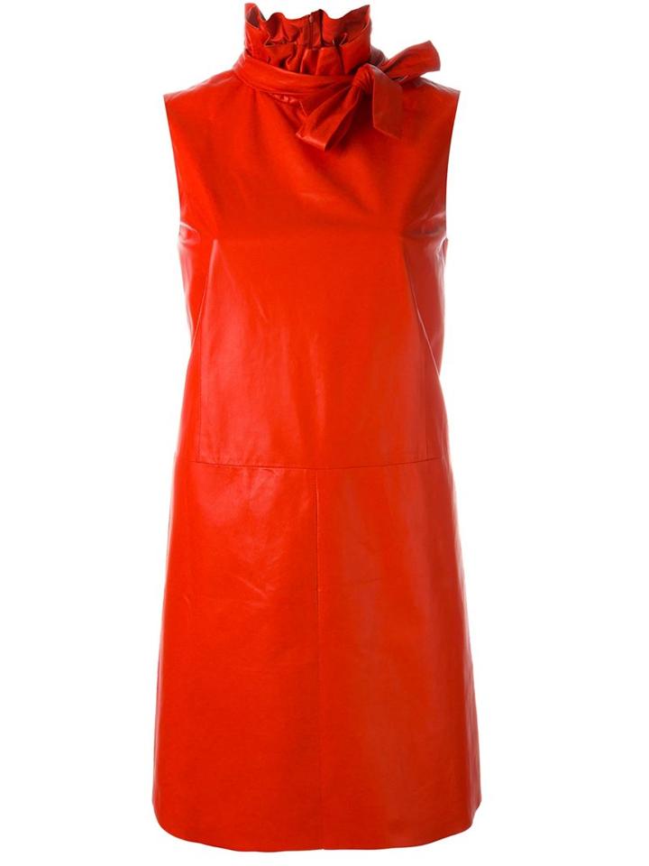 Drome Pussy Bow Leather Dress