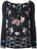 Vilshenko Floral Print Drawstring Blouse
