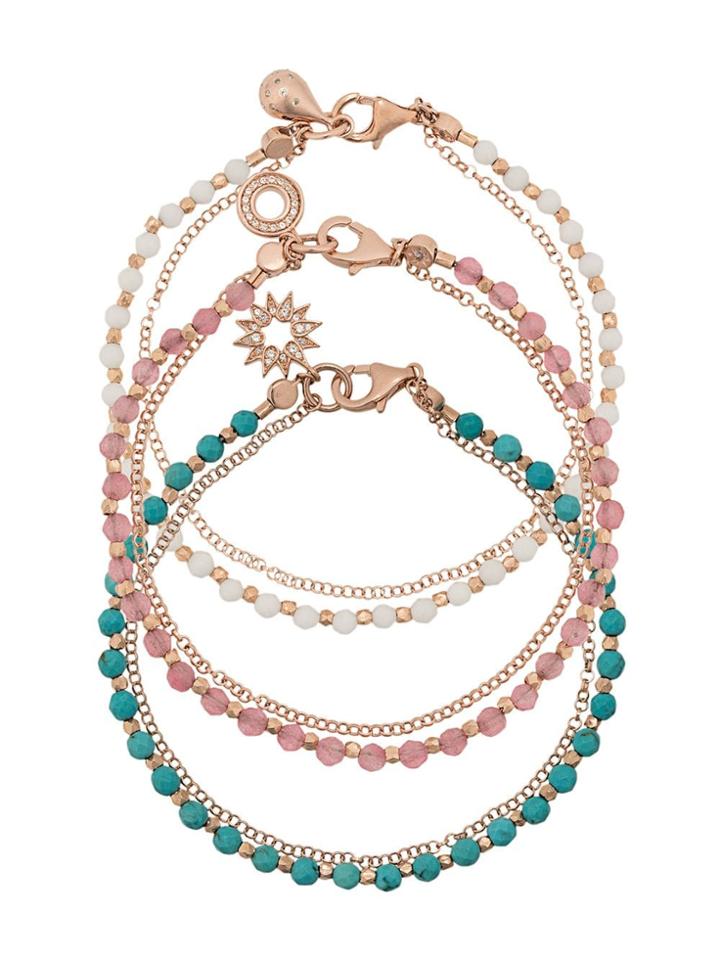 Astley Clarke Fair Weather Bracelet Stack - Rose Gold Turquoise Blue