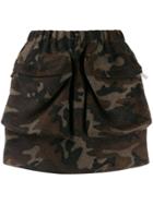Miu Miu Camouflage Short Skirt - Brown