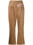 Nanushka Faux Leather Trousers - Brown